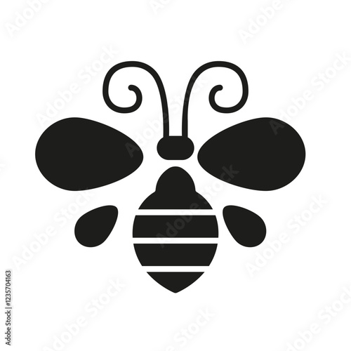 Bee icon in glyph style