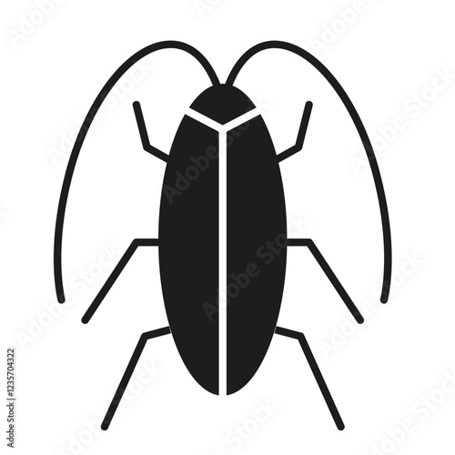 Cockroach icon in glyph style