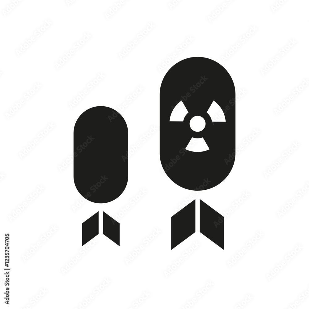 Nuclear bomb icon in glyph style Nuclear bomb icon in glyph style