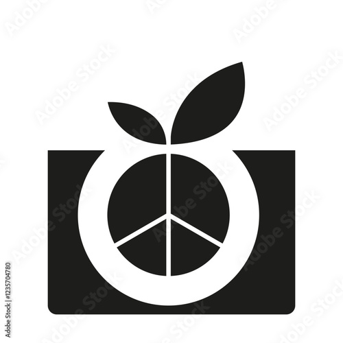 peaceful icon in glyph style