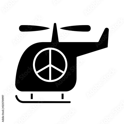 Charity helicoptor icon in glyph style