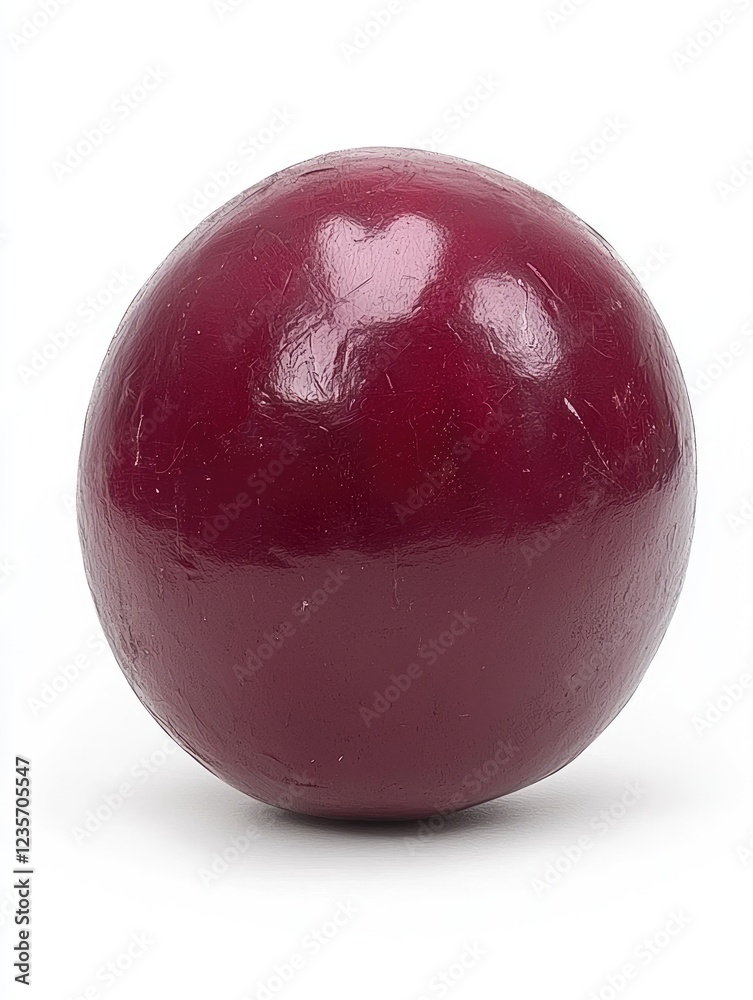 Dark red sphere, studio shot, white background, object photography, food or craft Dark red sphere, studio shot, white background, object photography, food or craft