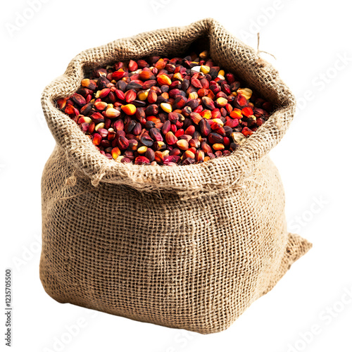 PNG Coffee Sack Against Transparent Background for Coffee Branding, Agricultural Design, or Rustic Home Decor Projects photo