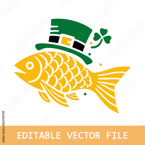 st patrick's day fish shilettue icon
