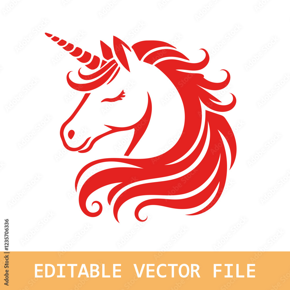 unicorn color full vector design