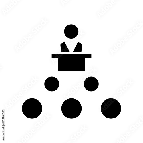 Politician speech icon in glyph style