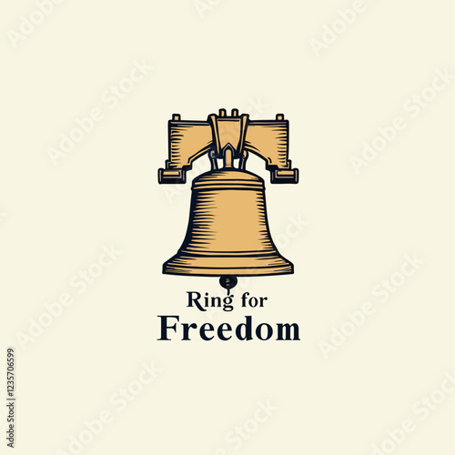 Vector Liberty Bell: A Minimalist Symbol of American Independence