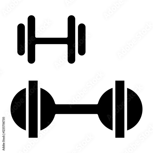 Dumbbell icon in glyph style