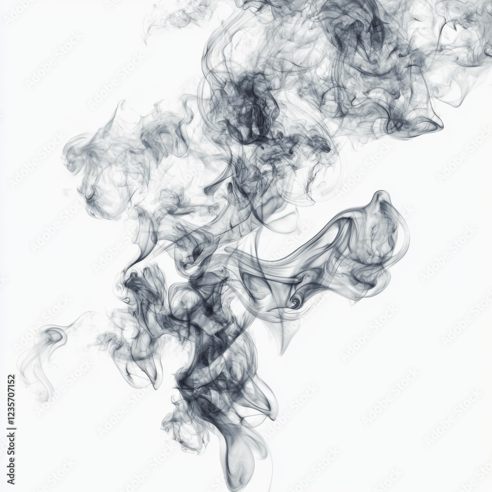 Fototapeta premium Ethereal Swirls of Smoke on Light Background for Abstract Artistic Designs and Creative Concepts