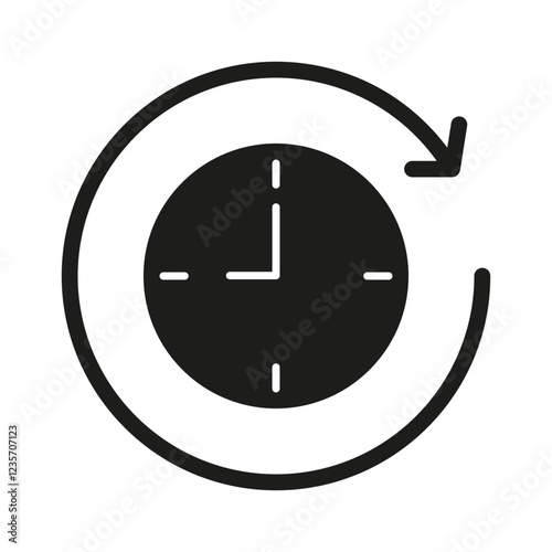 Clock icon in glyph style