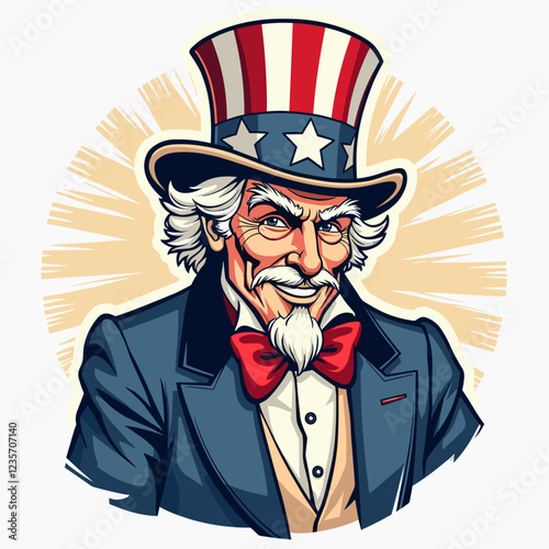Uncle Sam's Patriotic Proclamation: Celebrating Independence Day with Cheer and National Pride
