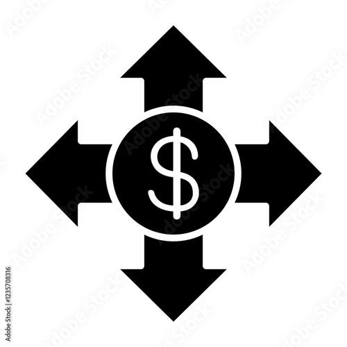 Business investment icon in glyph style