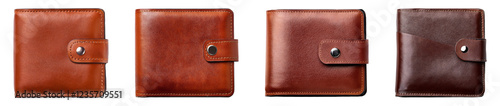 Brown wallet PNG set photo