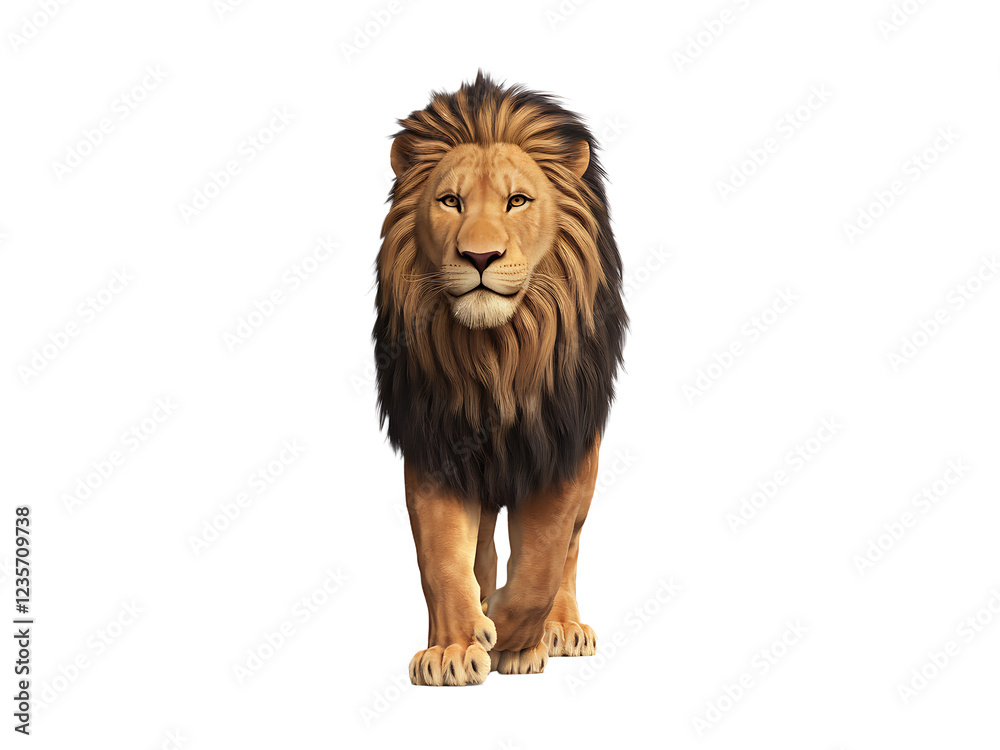 Fototapeta premium 3d lion isolated on white transparent PNG background