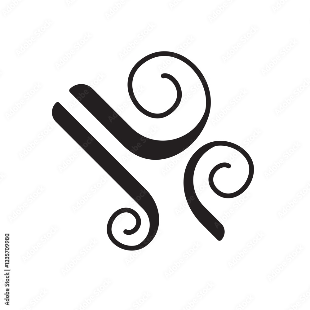 Wind icon in glyph style Wind icon in glyph style
