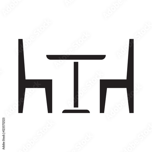 Dining table icon in glyph style