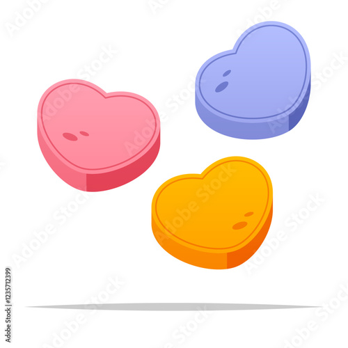 Heart candies vector isolated illustration