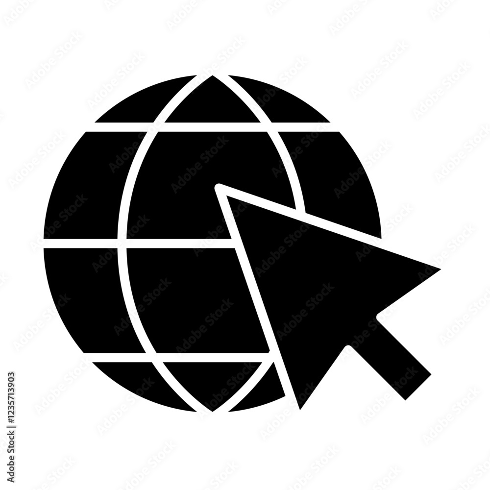 Internet icon in glyph style