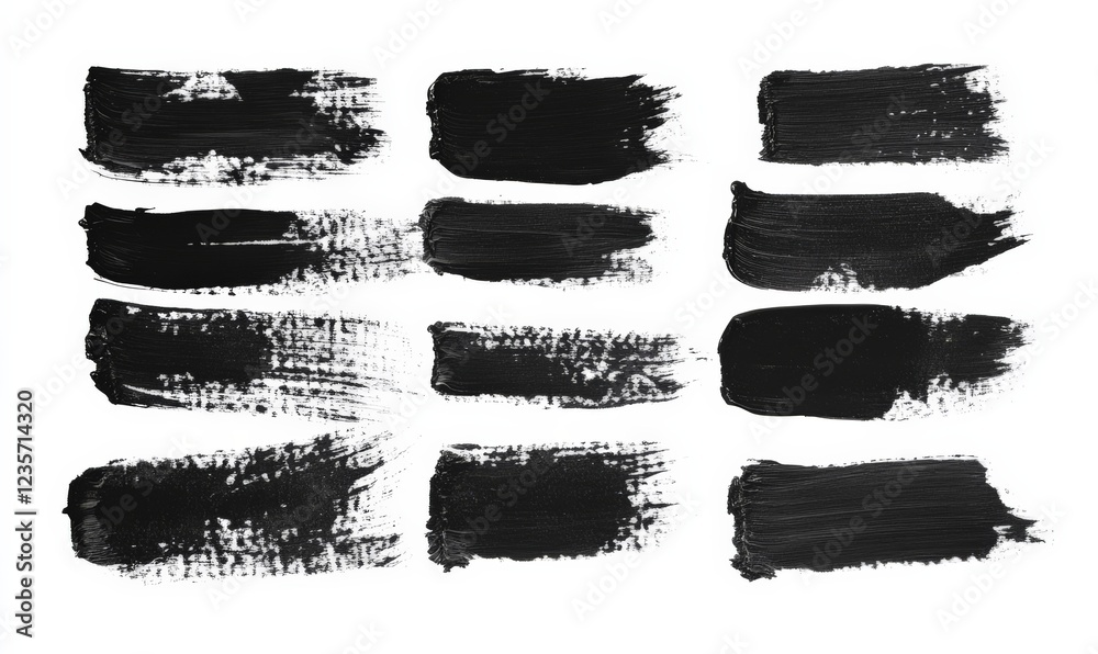 Black watercolor grunge stains and rectangle lines set with splashes, abstract banners Black watercolor grunge stains and rectangle lines set with splashes, abstract banners