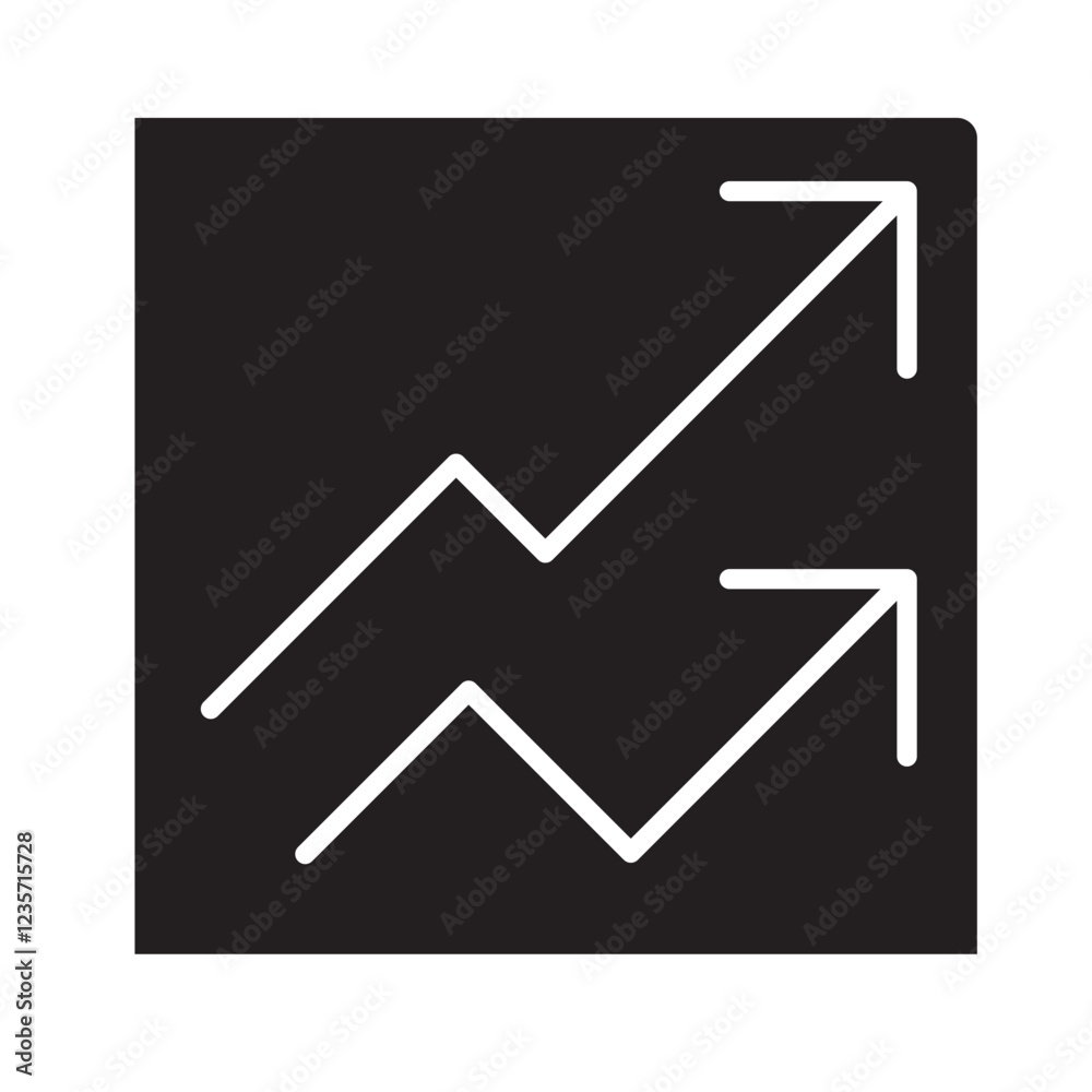 Stock chart icon in glyph style Stock chart icon in glyph style