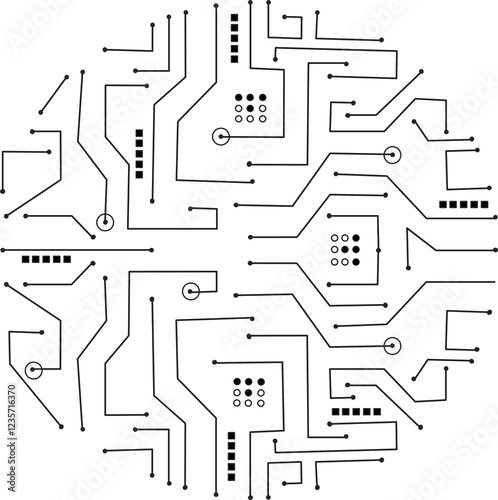 Geometric background and high tech circuit board connection system
