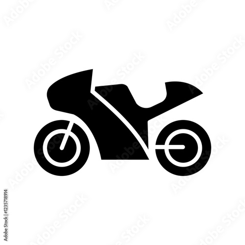 Toy motorcycle icon in glyph style