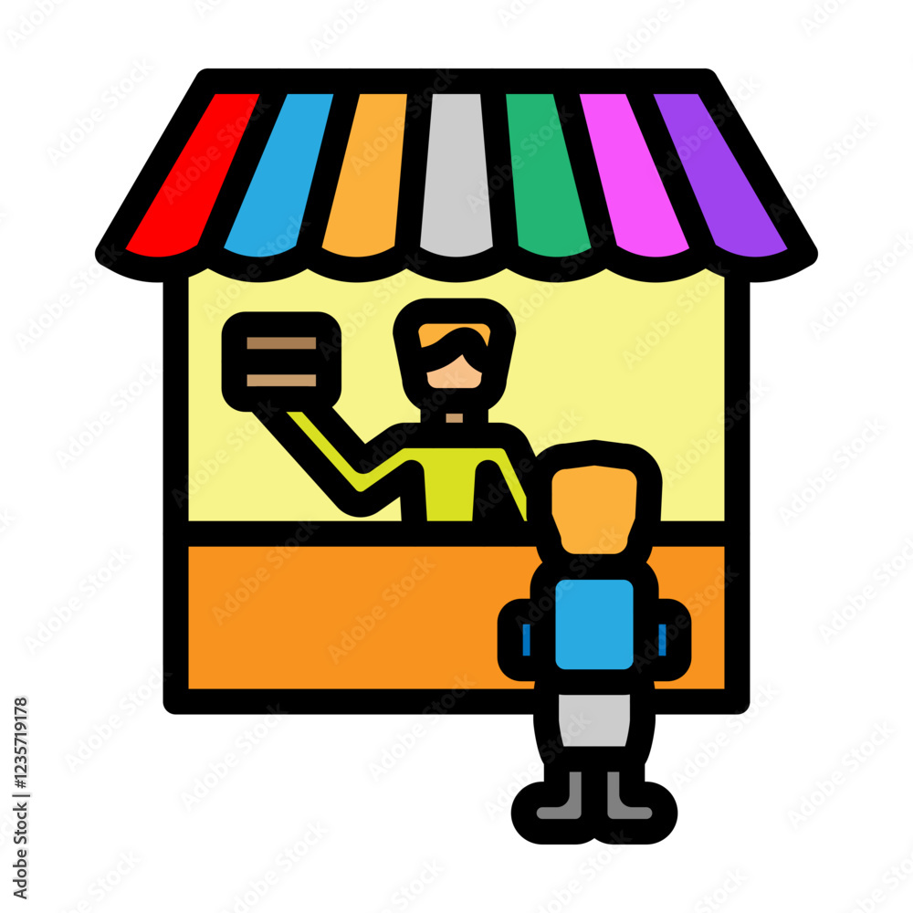 Obraz premium School Canteen Vector Filled Icon Design