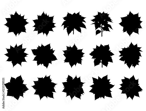 POINSETTIA SILHOUETTE ON WHITE BACKGROUND
