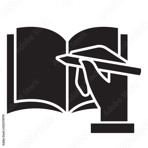 homework icon in glyph style
