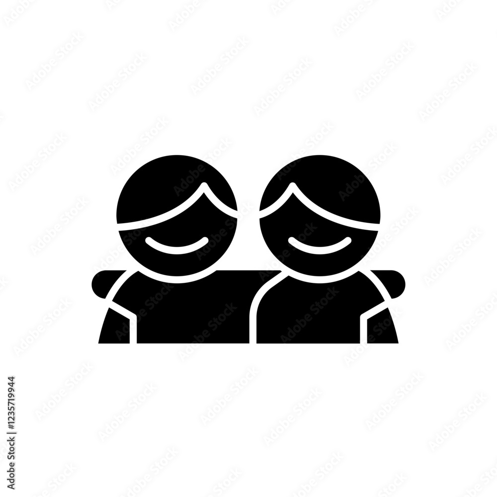 Gay couple icon in glyph style Gay couple icon in glyph style