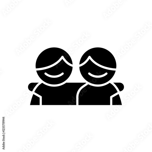 Gay couple icon in glyph style