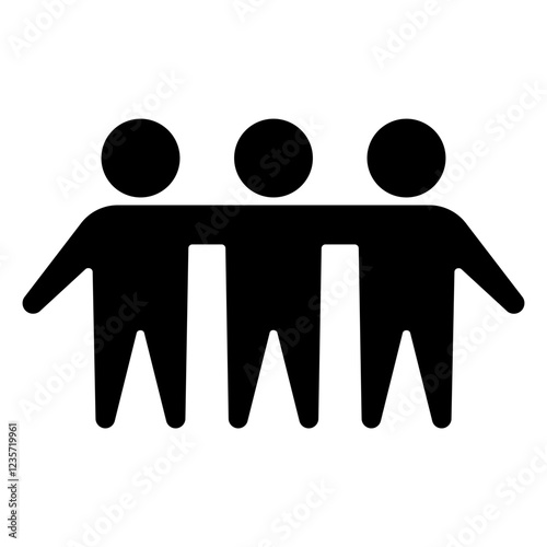 Threesome icon in glyph style