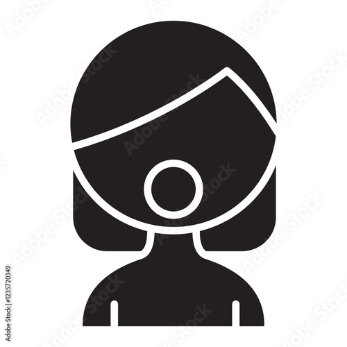 Sex doll icon in glyph style