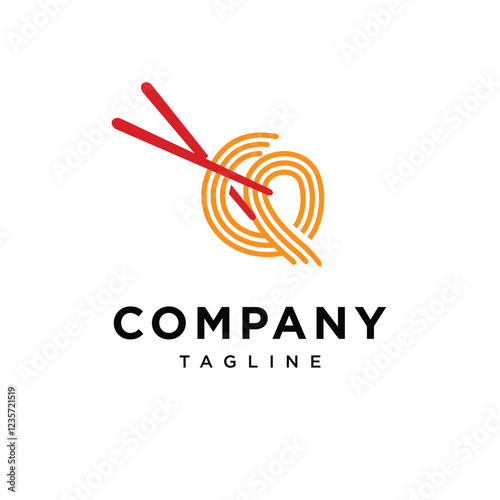Letter Q Ramen Noodle Logo Icon Vector
