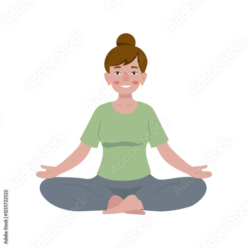 A Woman Meditating Peacefully in a Calm and Serene Natural Setting, Reflecting Inner Balance