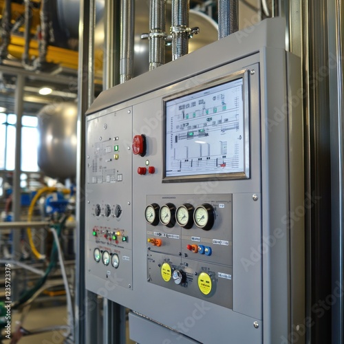 Wallpaper Mural Industrial plant control panel, monitoring system, factory background, process automation Torontodigital.ca