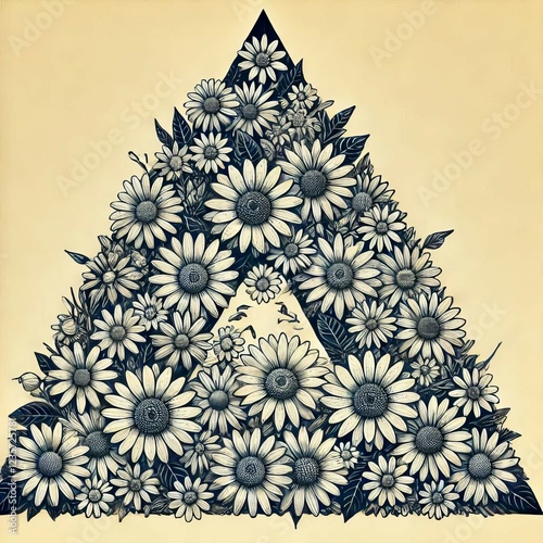Triangle with of daisies
