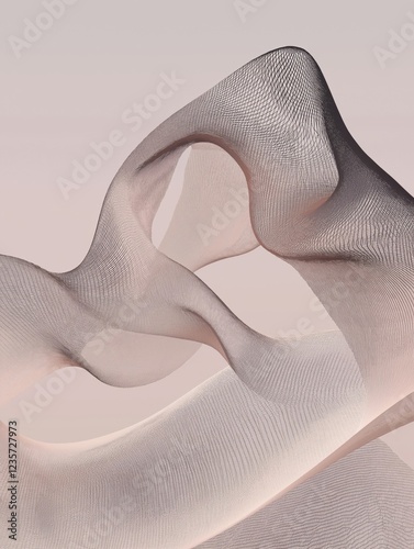 Organic Flowing Sculpture with Smooth Curves and a Textured Surface