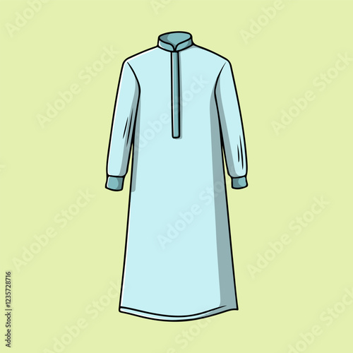 Muslim Men's Light Blue Kurta