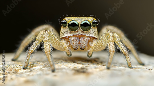Wallpaper Mural Jumping spider close-up, rock surface, macro photography, nature background, wildlife Torontodigital.ca