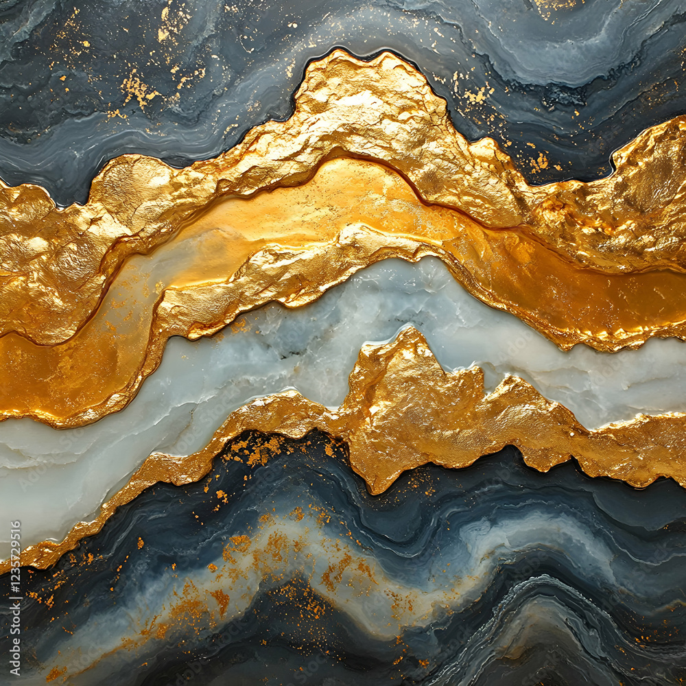 Fototapeta premium Golden Abstract Marble Texture Background Image