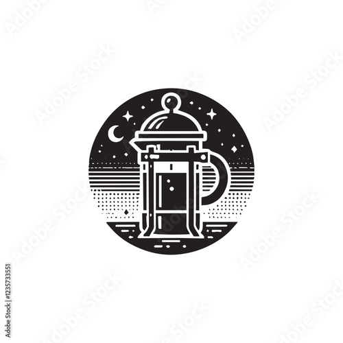 French Press icon vector symbol design illustration.