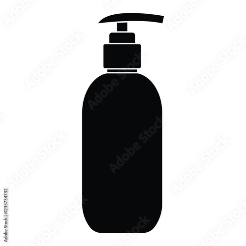 Pump bottle. Vector dispenser bottle mockup. White plastic hand lotion bottles, pet template. Gel or shampoo packaging blank with pump dispenser. Realistic hair moisturizer can design