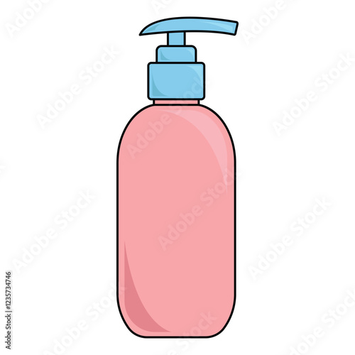 Pump bottle. Vector dispenser bottle mockup. White plastic hand lotion bottles, pet template. Gel or shampoo packaging blank with pump dispenser. Realistic hair moisturizer can design