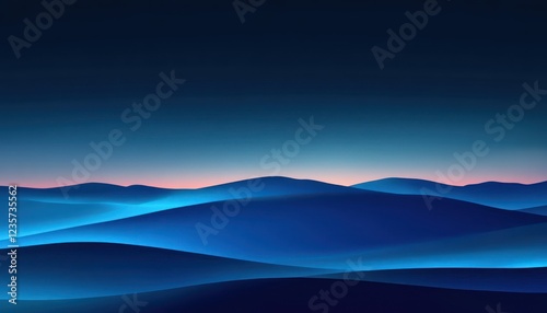 Serene Blue Mountains Underneath a Night Sky