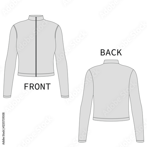 Woman runner jacket full zip mockup design.	

