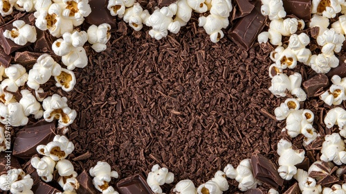 Artistic Popcorn with Chocolate Shavings in Clear Central Space