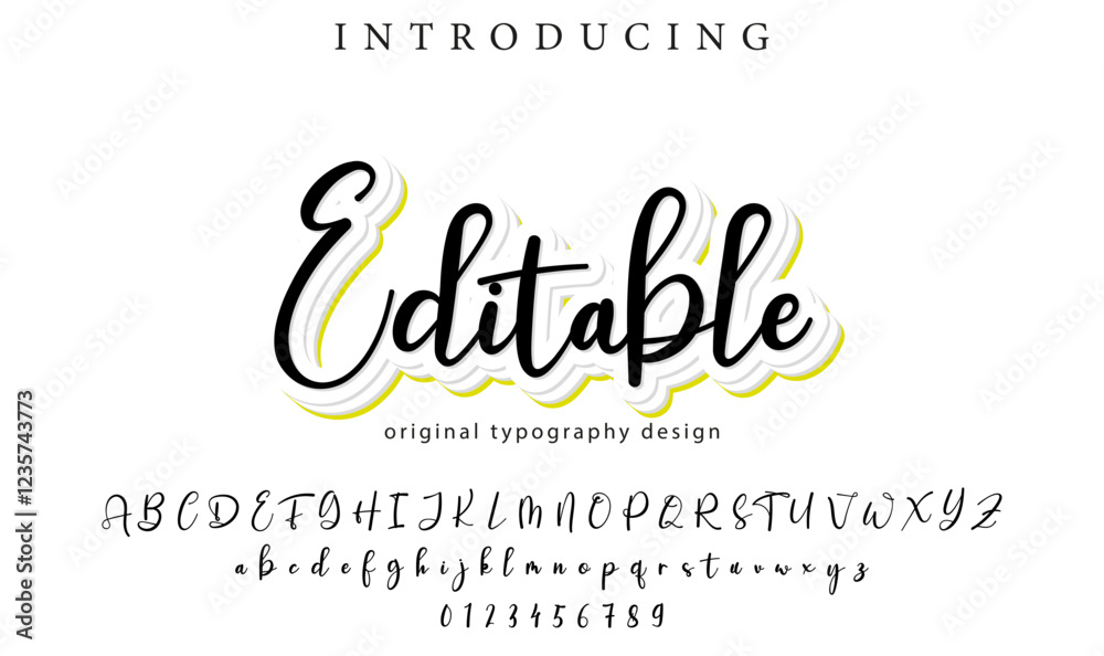 Editable Font Stylish brush painted an uppercase vector letters, alphabet, typeface Editable Font Stylish brush painted an uppercase vector letters, alphabet, typeface