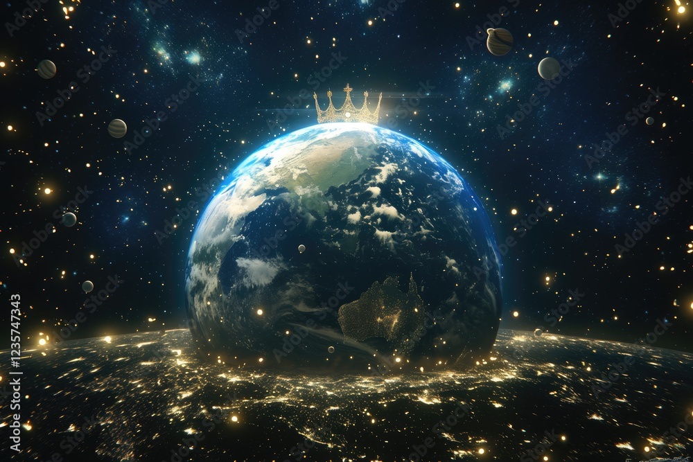 Obraz premium Earth Crowned in Starlight