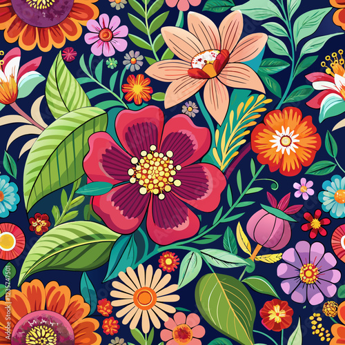 Seamless vector floral background. 